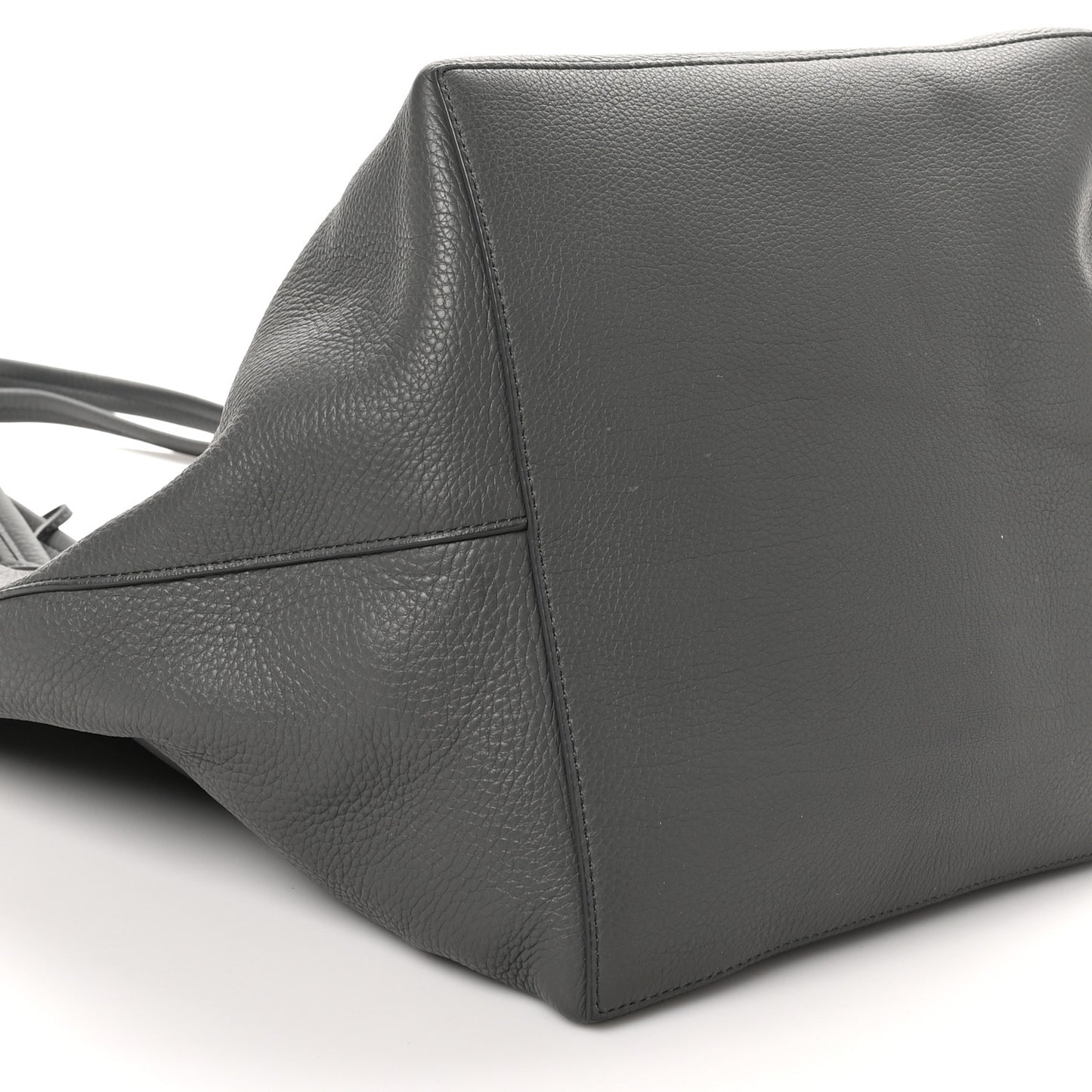 Grained Calfskin Park Tote Three Charcoal