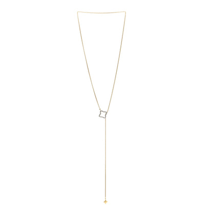 David Yurman 18K Yellow Gold Diamond Quatrefoil Lariat Necklace 3 of 4