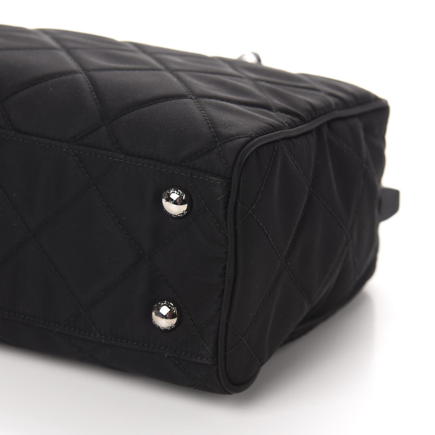Nylon Tessuto Impuntu Quilted Shoulder Bag Black