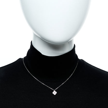 Van Cleef & Arpels 18K White Gold Diamond Sweet Alhambra Pendant Necklace 2 of 5