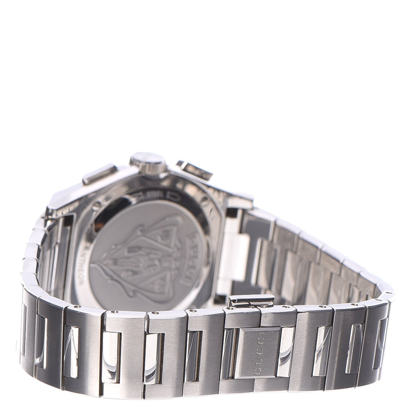 Stainless Steel Diamond Bezel Mother of Pearl 34mm Pantheon Chronograph Quartz Watch