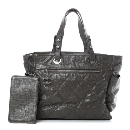 Chanel Coated Canvas Quilted Large Paris Biarritz Tote Grey 1 of 20