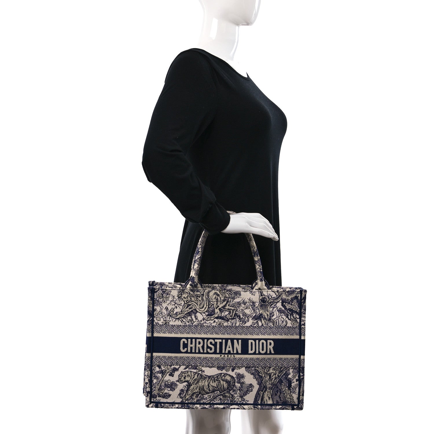 Christian Dior Canvas Embroidered Medium Dioriviera Toile De Jouy Book Tote Blue 2 of 13