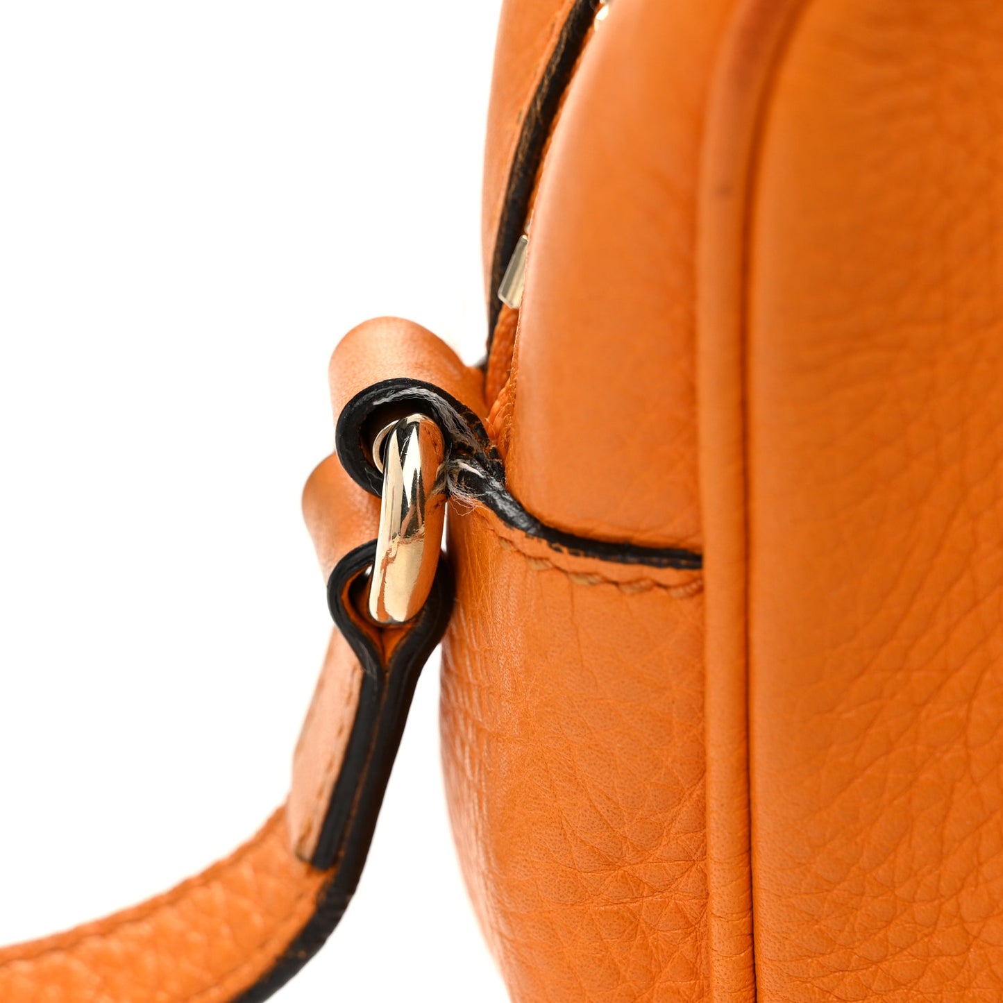 Pebbled Calfskin Small Soho Disco Bag Curcuma