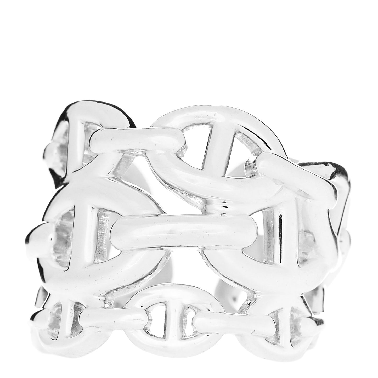 Sterling Silver GM Chaine d'Ancre Enchainee Band Ring 53 6.25