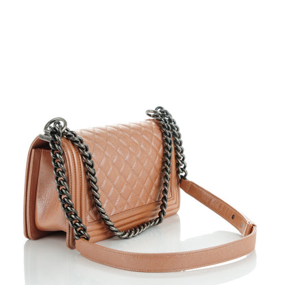 Chanel Iridescent Goatskin Quilted Medium Boy Flap Copper 3 of 7