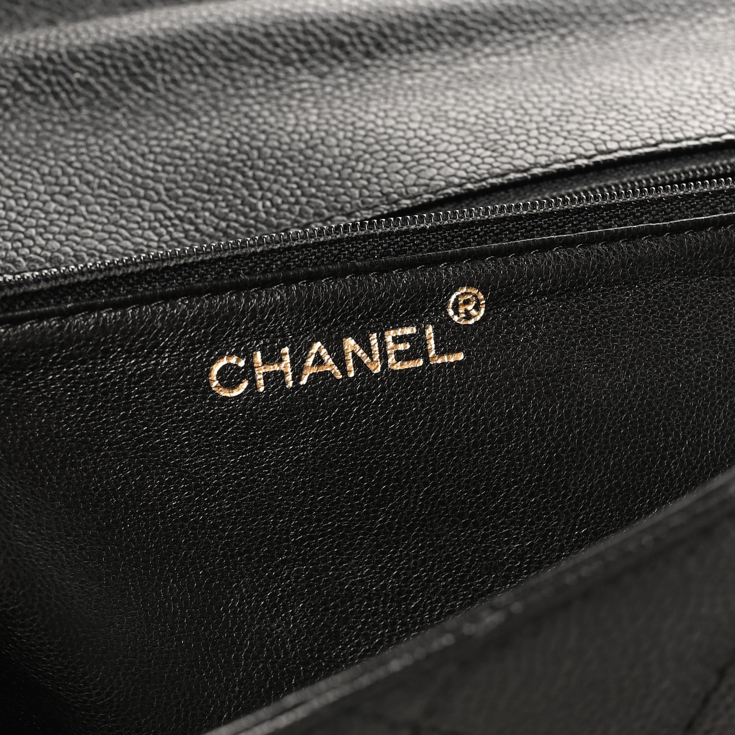 Caviar Quilted Single Flap Black