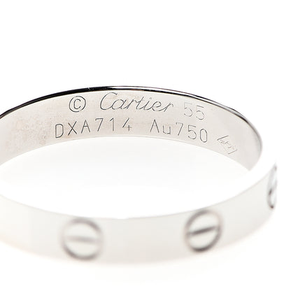 Cartier 18K White Gold 3.5mm LOVE Wedding Band Ring 55 7.25 3 of 4