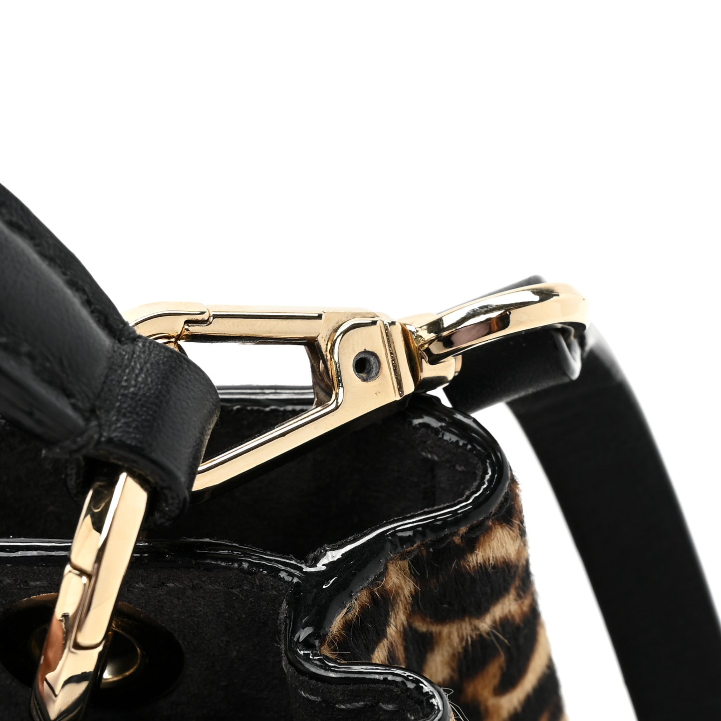Calf Hair Leopard Print Mini Varenne Top Handle