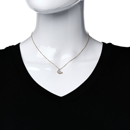 Van Cleef & Arpels 18K Yellow Gold Mother of Pearl Sweet Alhambra Butterfly Pendant Necklace 2 of 8