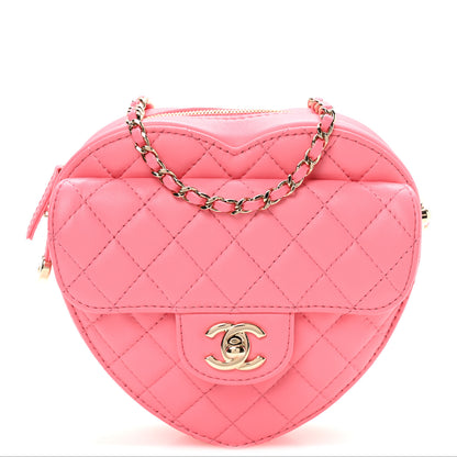 Chanel Lambskin Quilted CC In Love Heart Bag Pink 15 of 21