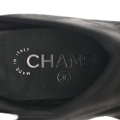 Chanel Suede Grosgrain Pearl Ankle Boots 38.5 Black 7 of 9