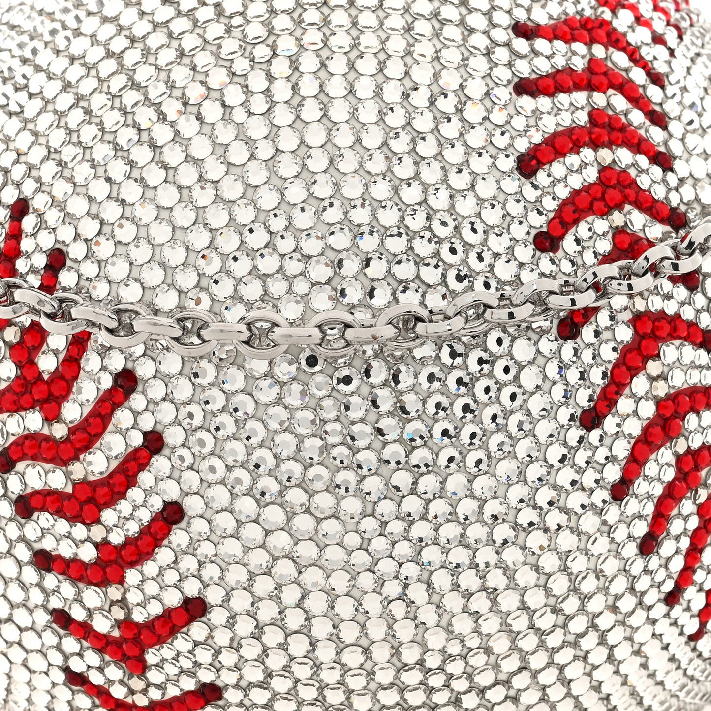 Crystal Baseball Clutch Silver