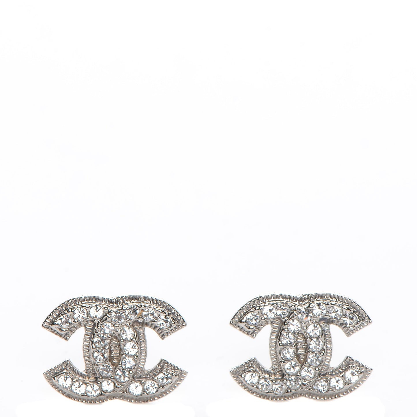 Crystal CC Earrings Silver