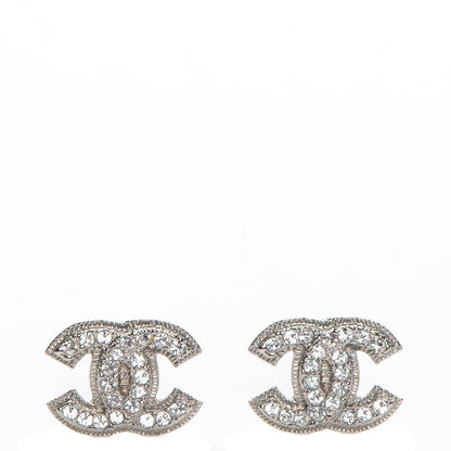 Chanel Crystal CC Earrings Silver 1 of 6