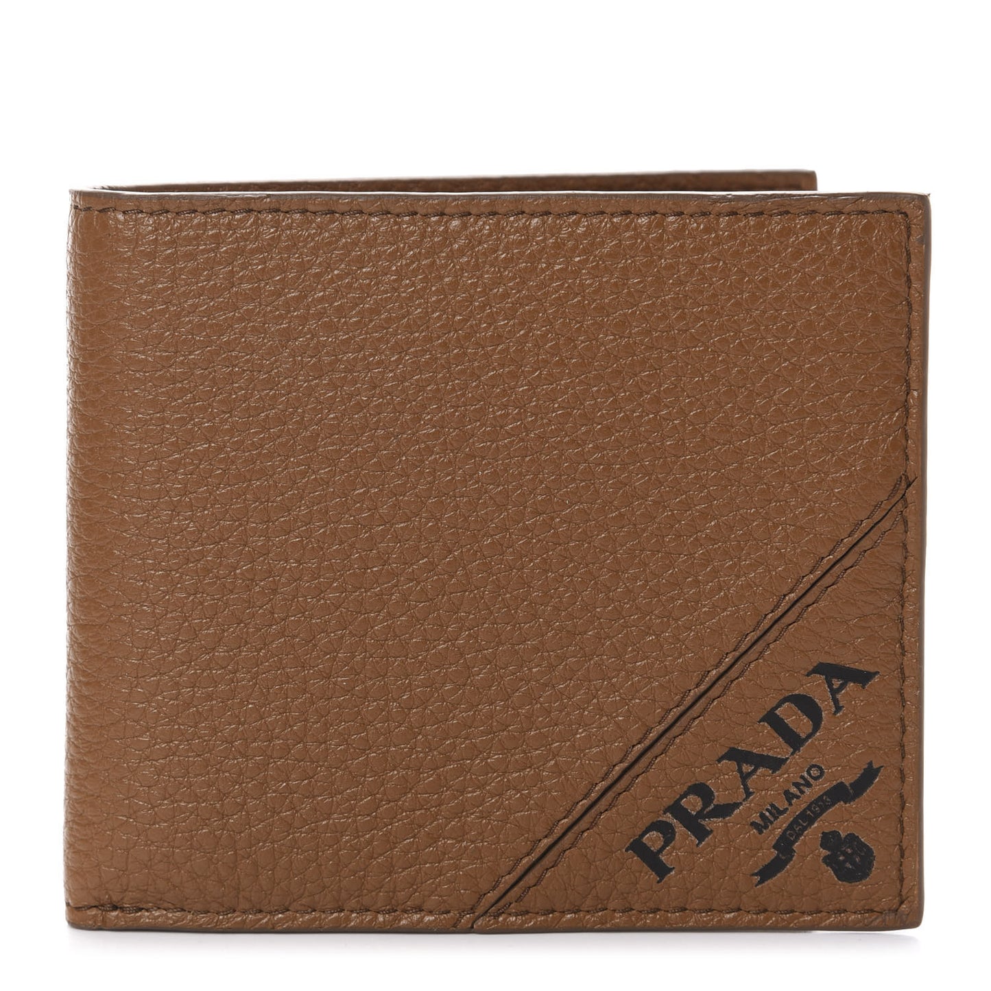 Vitello Grain Bi-Fold Wallet Cannella