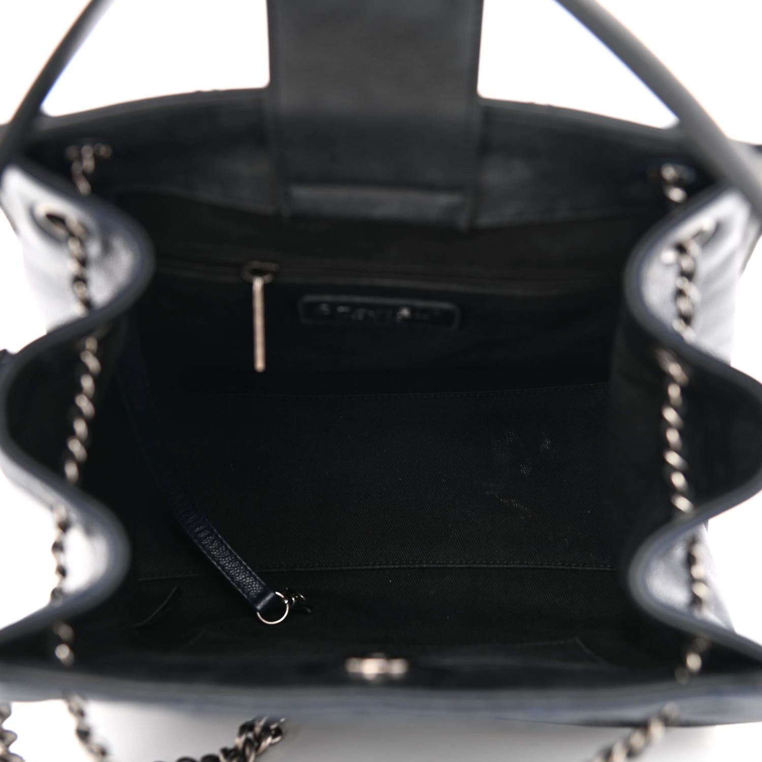 Chanel Caviar Quilted Medium CC Bucket Bag Dark Blue 5 of 13