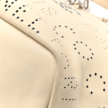 Chanel Calfskin Tweed Small Logo Eyelets Shopping Tote Beige 12 of 15
