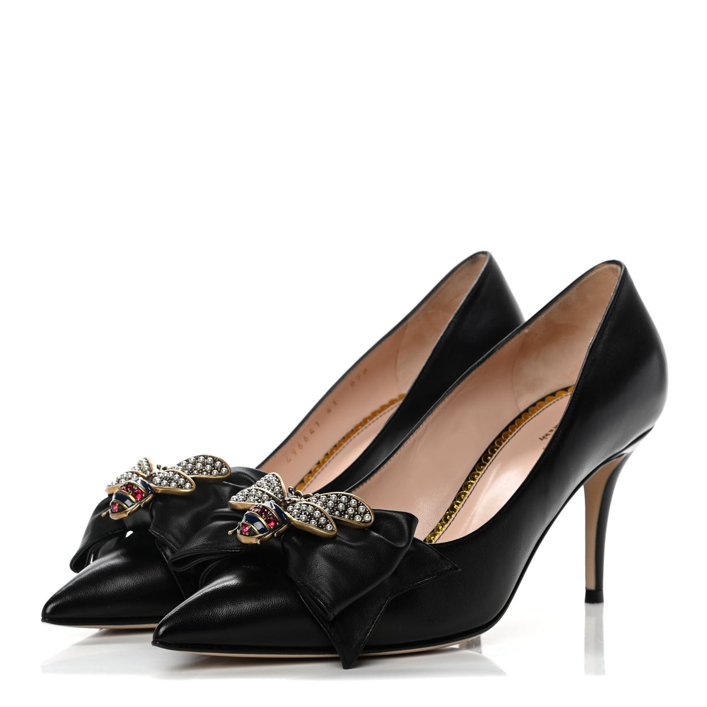 Nappa Queen Margaret Mid Heel Pumps 41 Black