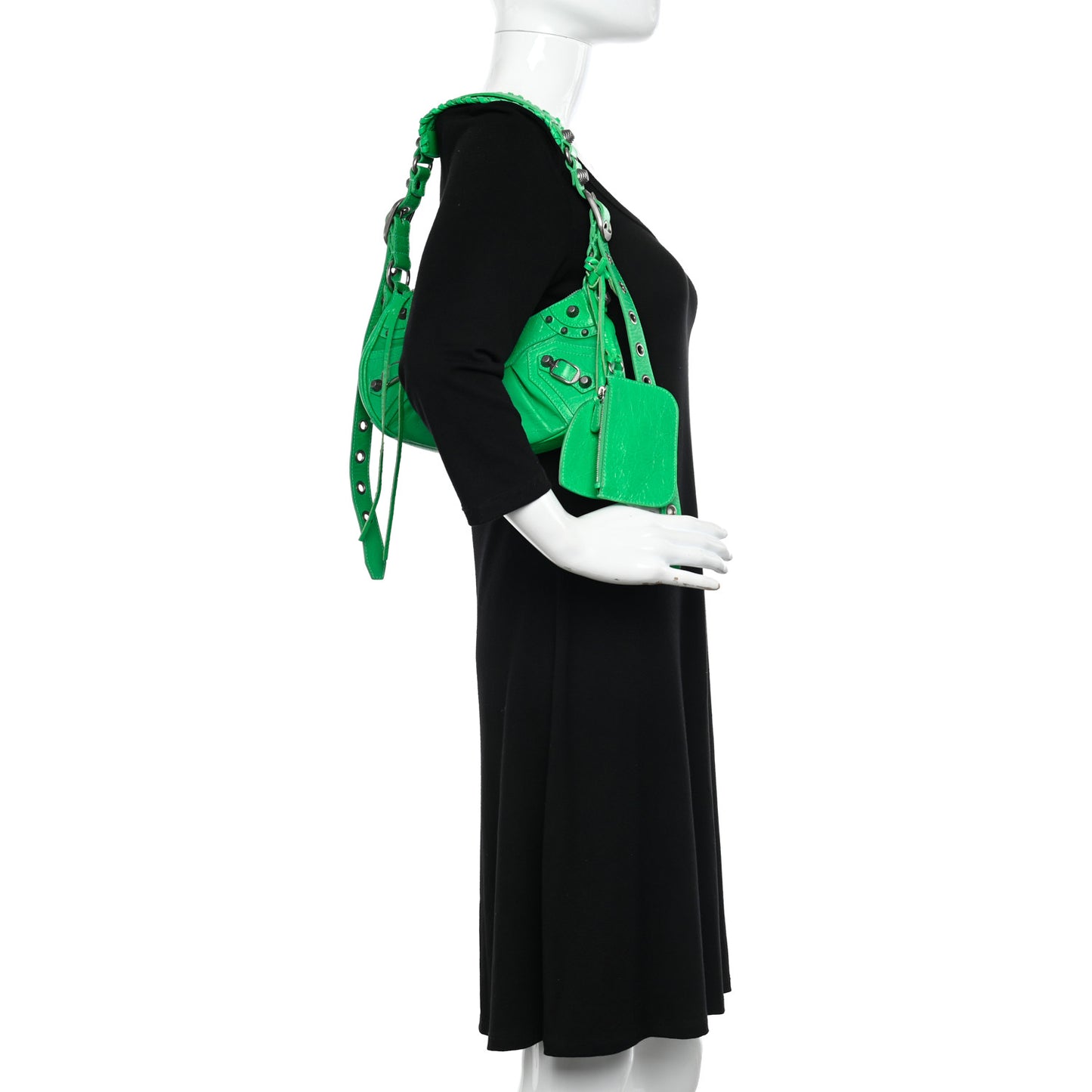Agneau Arena Le Cagole Shoulder Bag XS Vivid Green