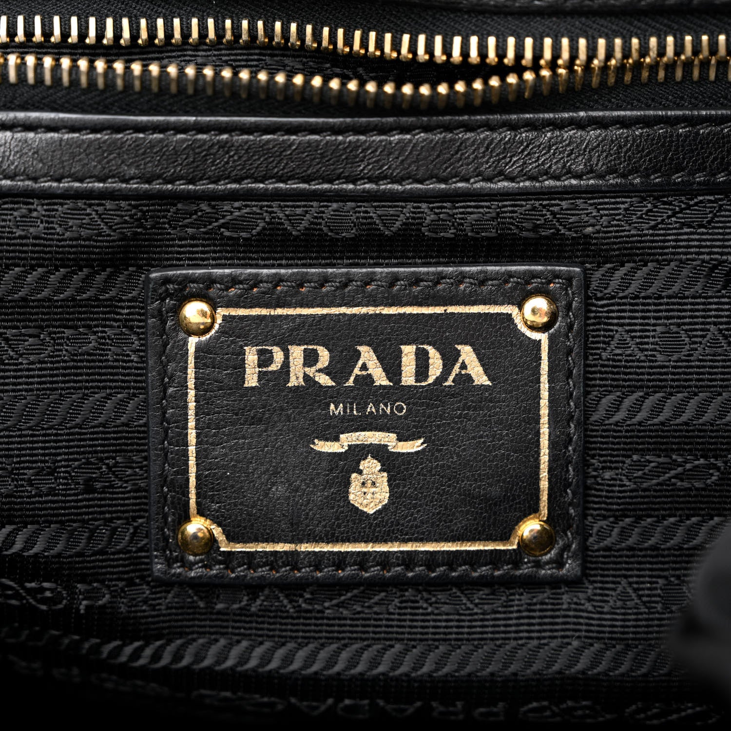 Prada Tessuto Nylon Jacquard Logo Drawstring Tote Black 6 of 10