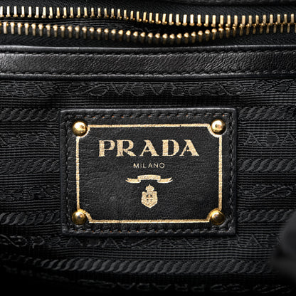 Prada Tessuto Nylon Jacquard Logo Drawstring Tote Black 6 of 10