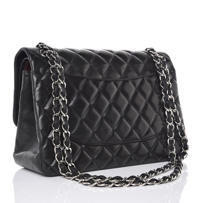 Chanel Lambskin Quilted Jumbo Double Flap Black 4 of 15
