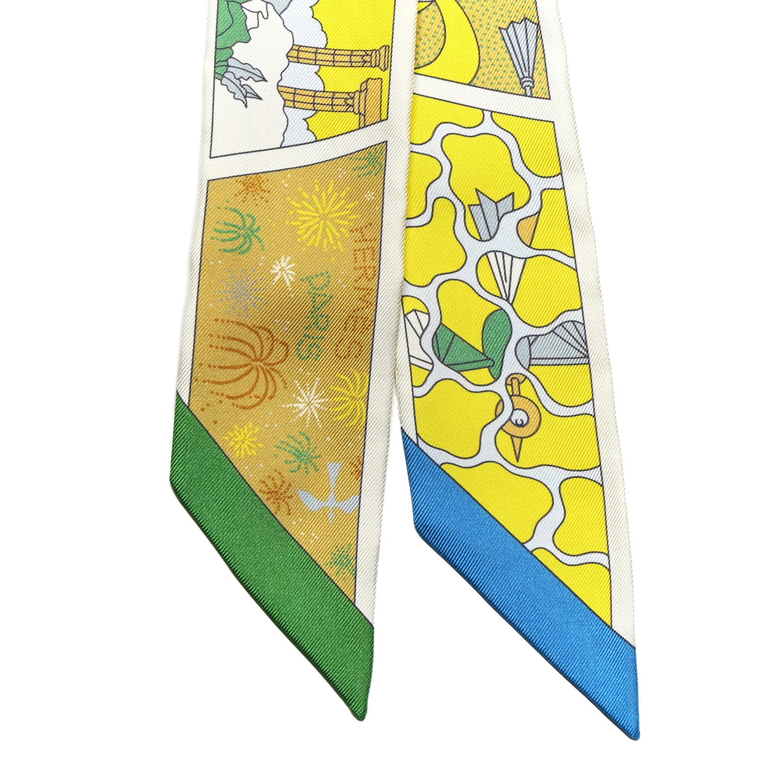 Hermes Silk Factory Suite Twilly Vert Jaune Vif Creme 2 of 4