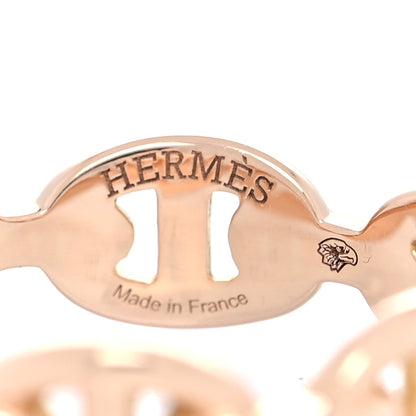 Hermes 18K Rose Gold PM Chaine D'Ancre Enchainee Ring 55 7.25 4 of 6