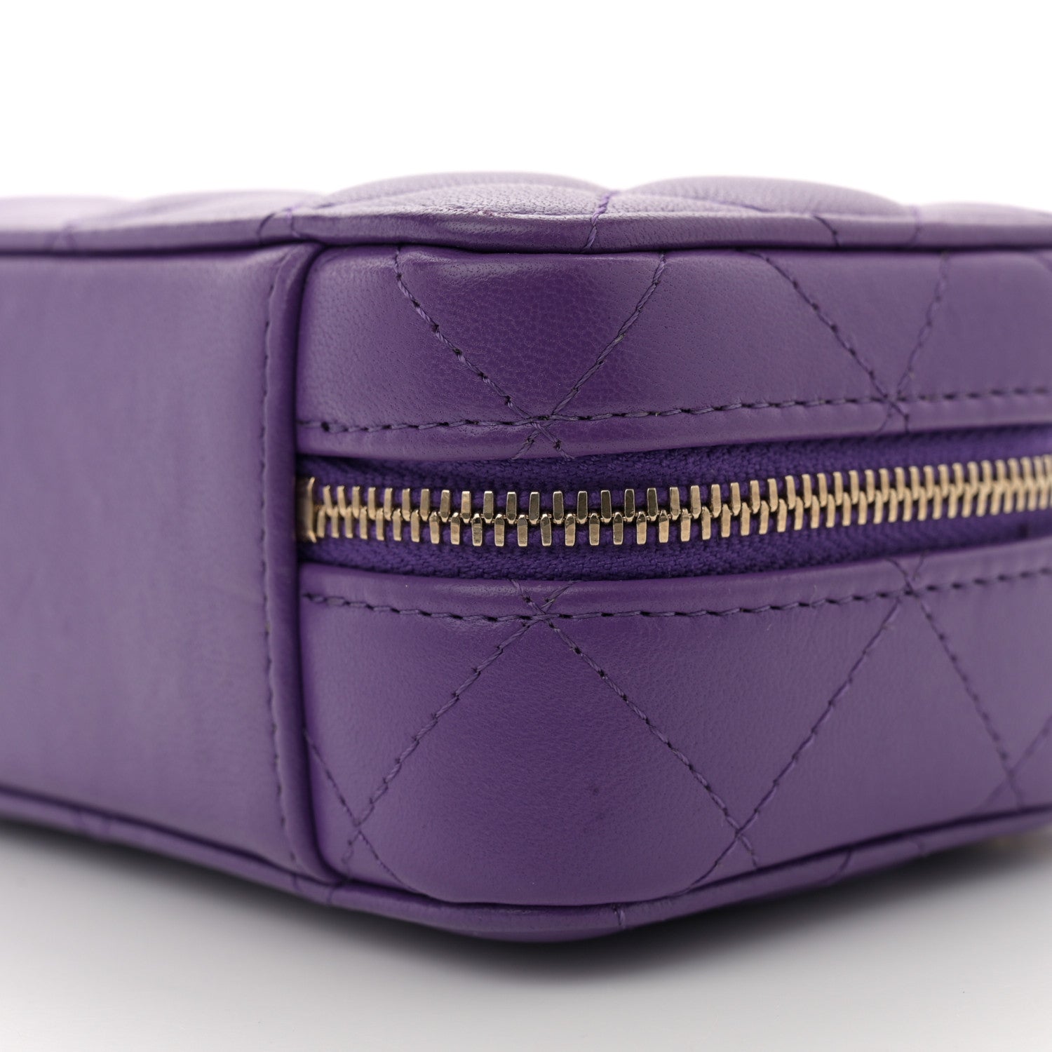 Chanel Lambskin Quilted Top Handle Mini Vanity Case Purple 10 of 10
