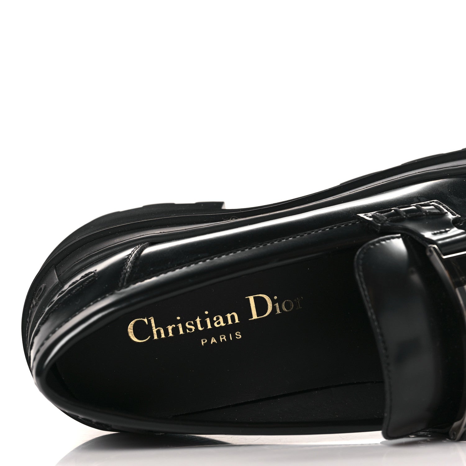 Christian Dior Brushed Calfskin Dior Code Lug Sole Platform 35mm Loafers 37 Black 7 of 9