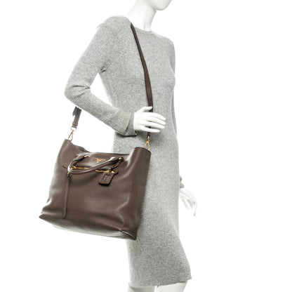 Prada Vitello Daino Shopping Tote Bambu 2 of 8