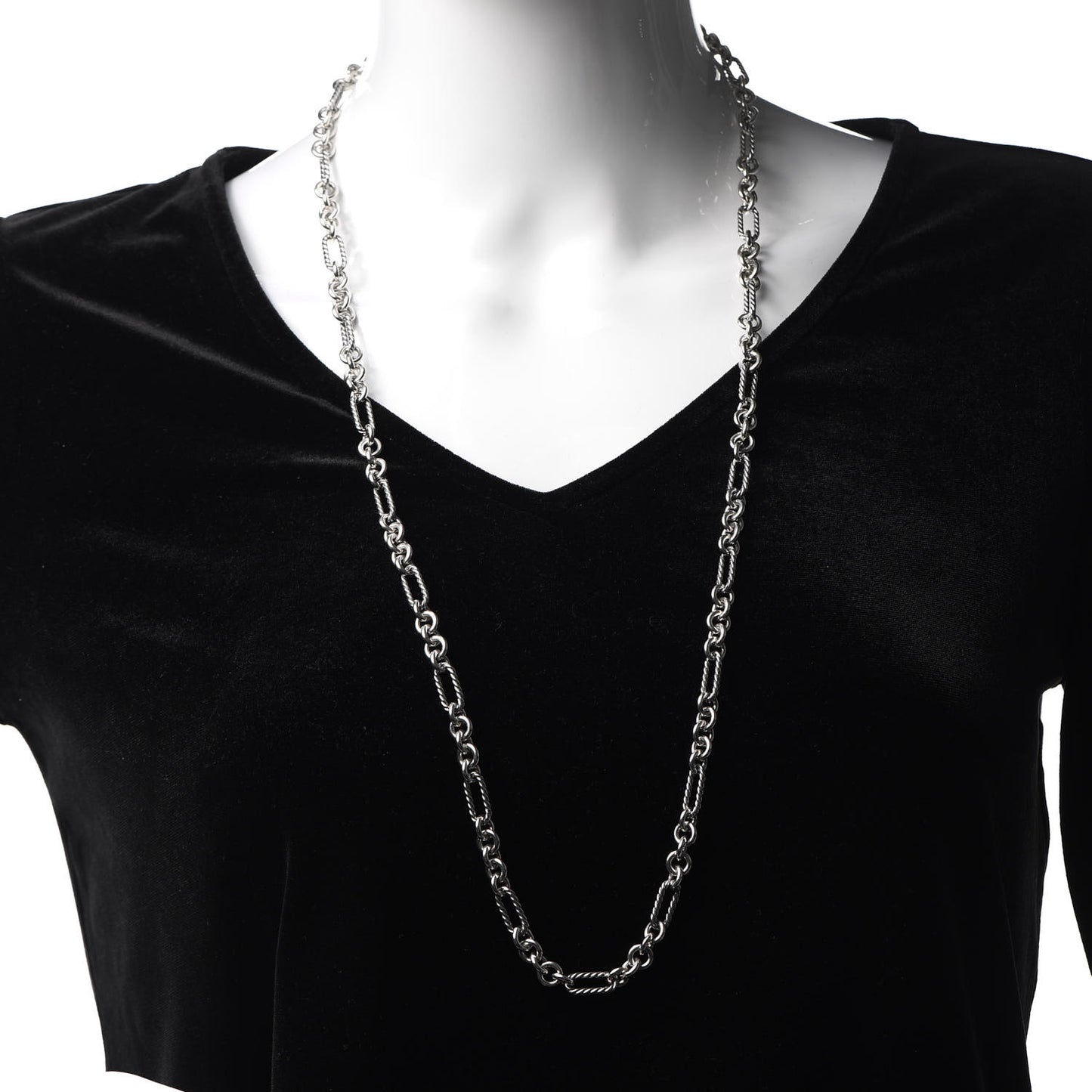 Sterling Silver 18K Yellow Gold Figaro Chain Link Necklace