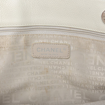 Chanel Calfskin Mademoiselle Lock Cerf Executive Shopper Tote White 8 of 14