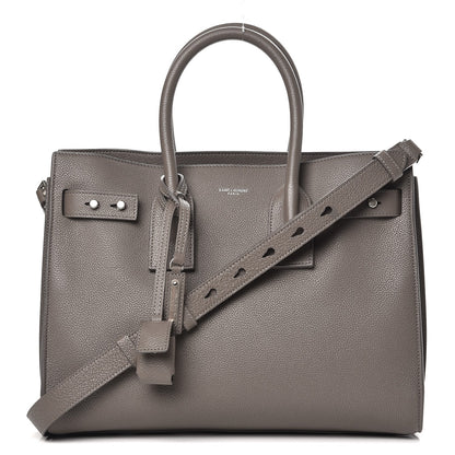 Saint Laurent Grained Calfskin Small Supple Sac De Jour Fog 1 of 8