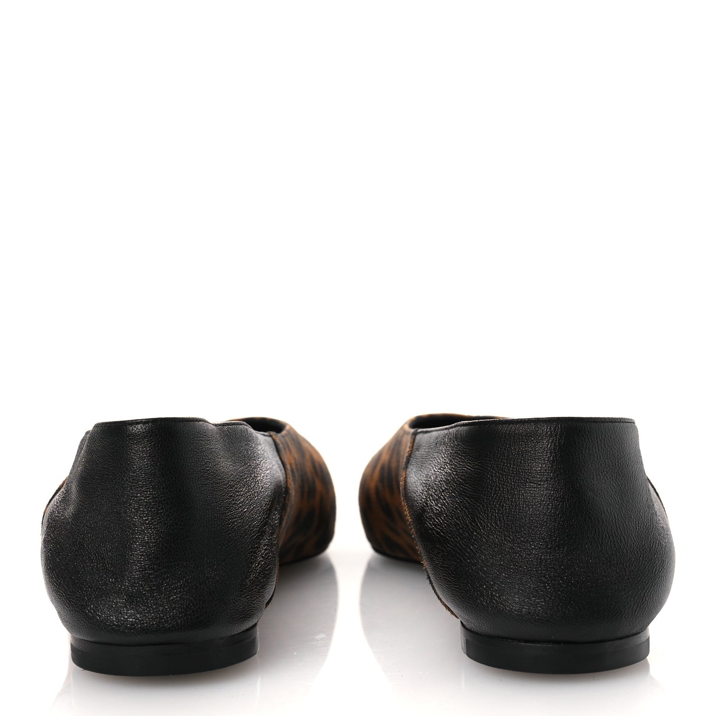 Grosgrain Lambskin Leopard Print Nour Flat Slippers 38 Manto Naturale Black