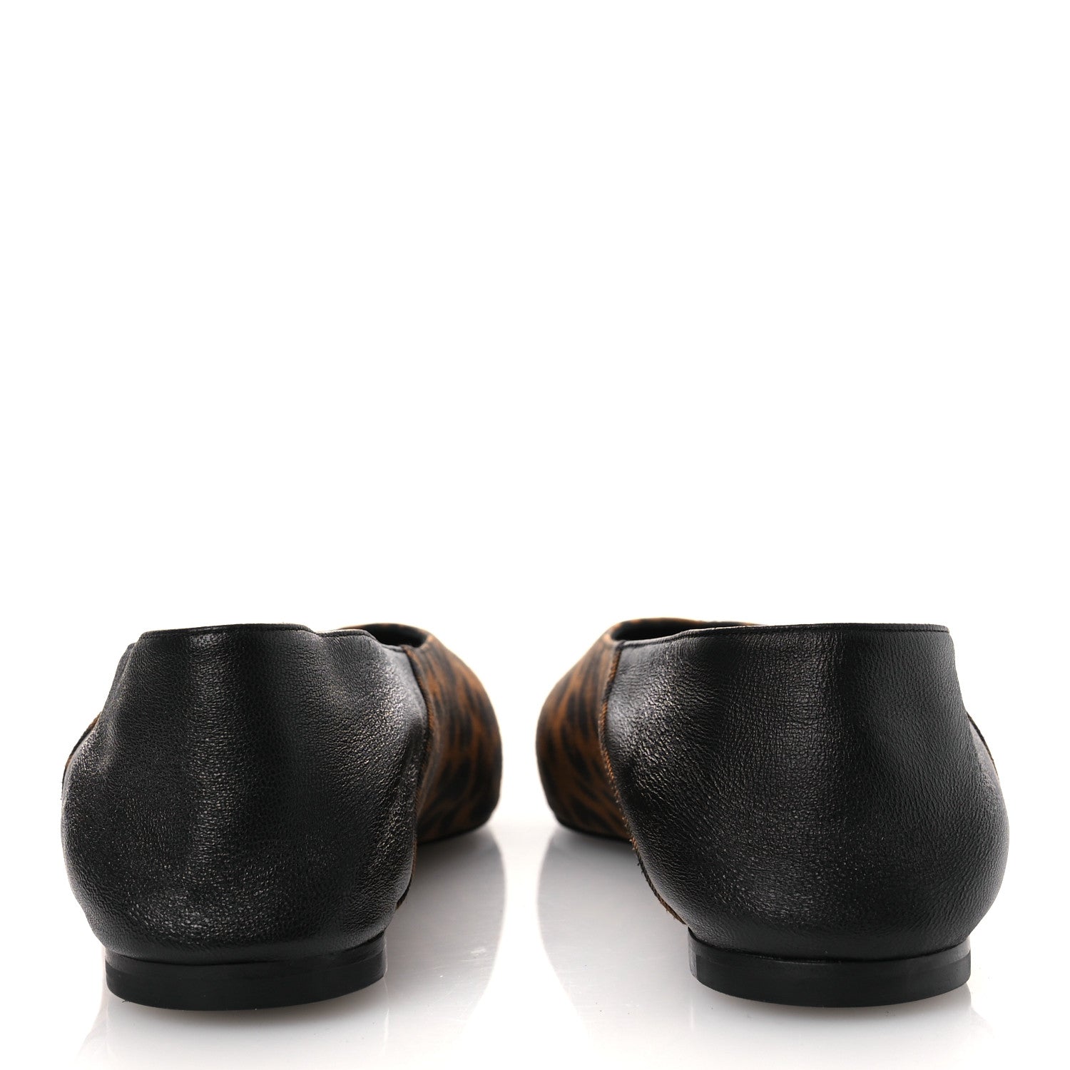Saint Laurent Grosgrain Lambskin Leopard Print Nour Flat Slippers 38 Manto Naturale Black 6 of 11