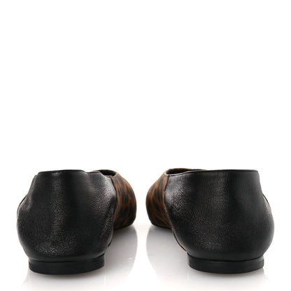 Saint Laurent Grosgrain Lambskin Leopard Print Nour Flat Slippers 38 Manto Naturale Black 6 of 11