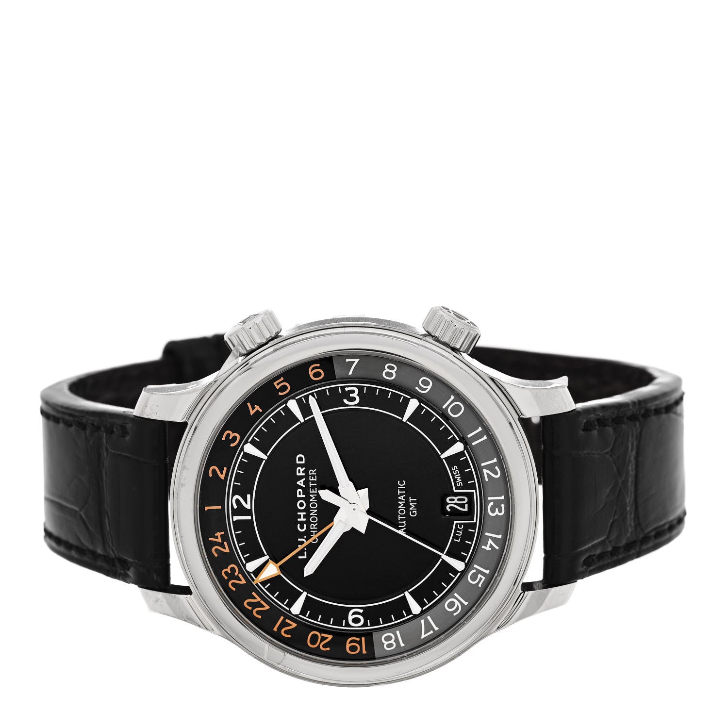 Chopard Stainless Steel Alligator 42mm L.U.C GMT One Automatic Watch 2 of 5