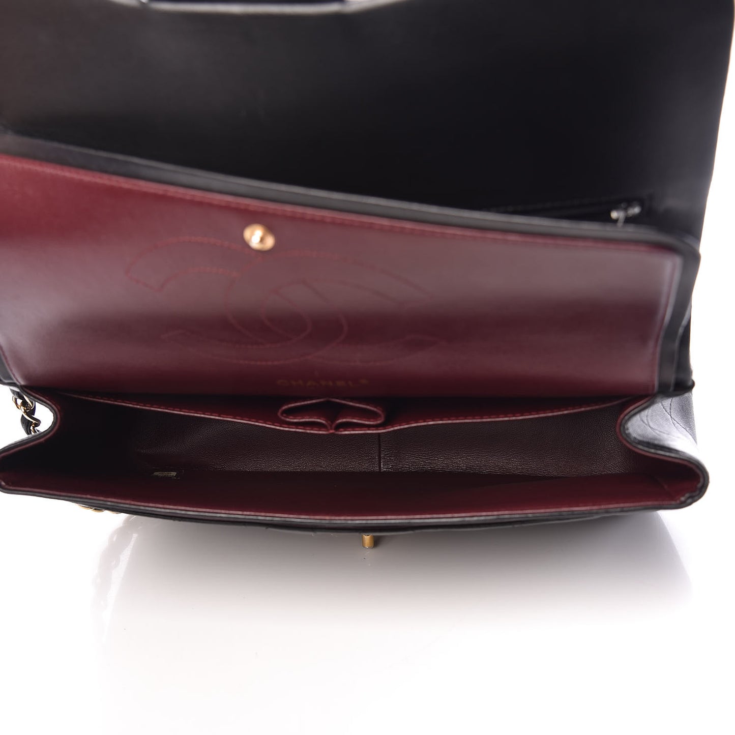 Lambskin Quilted Jumbo Double Flap Black