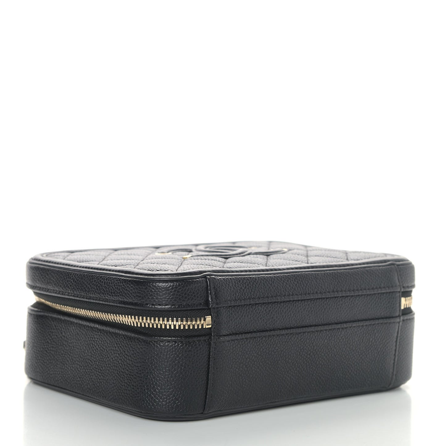 Caviar Quilted Medium CC Filigree Vanity Case Black