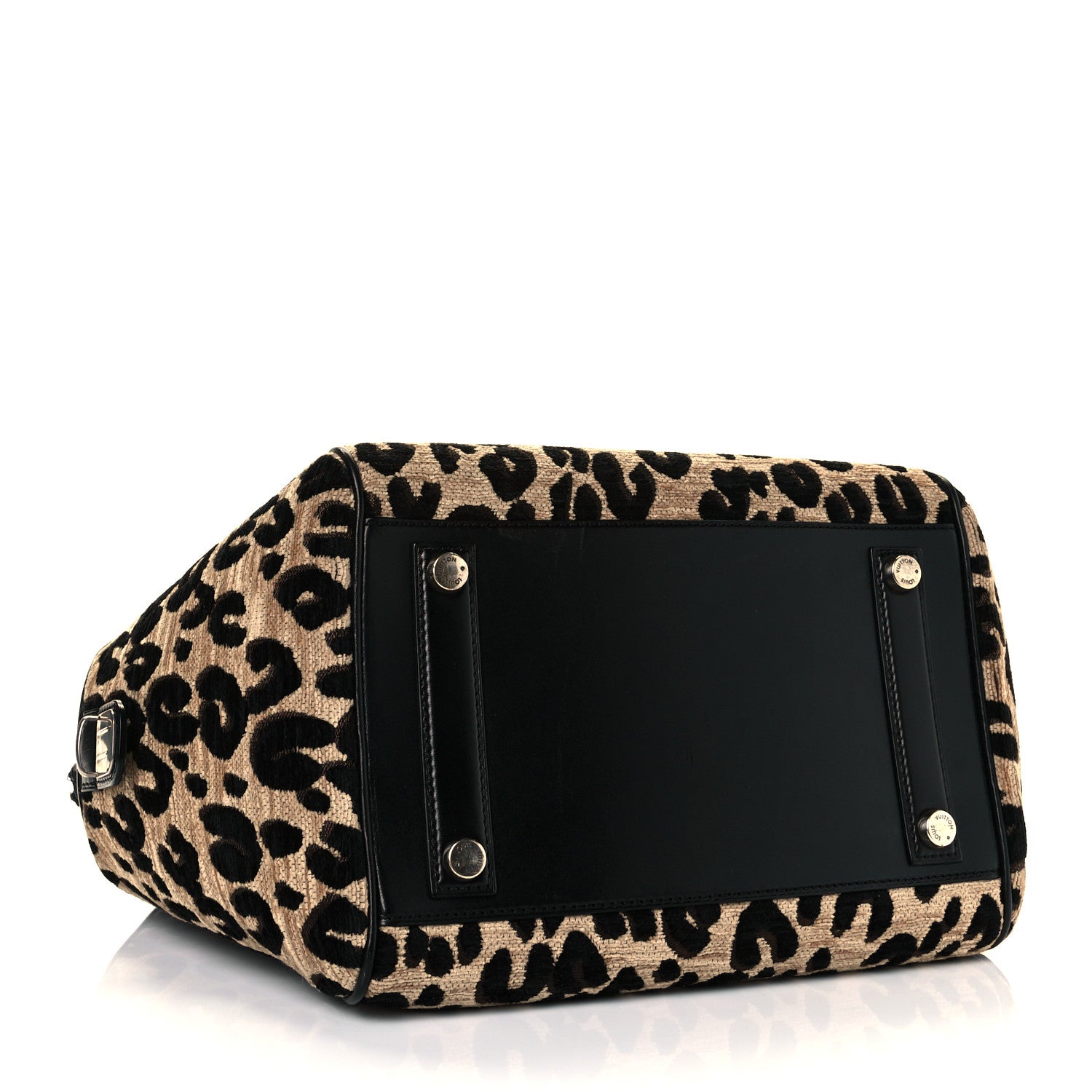 Louis Vuitton Jacquard Velvet Leopard Print Stephen Sprouse North South Bag Black 4 of 8