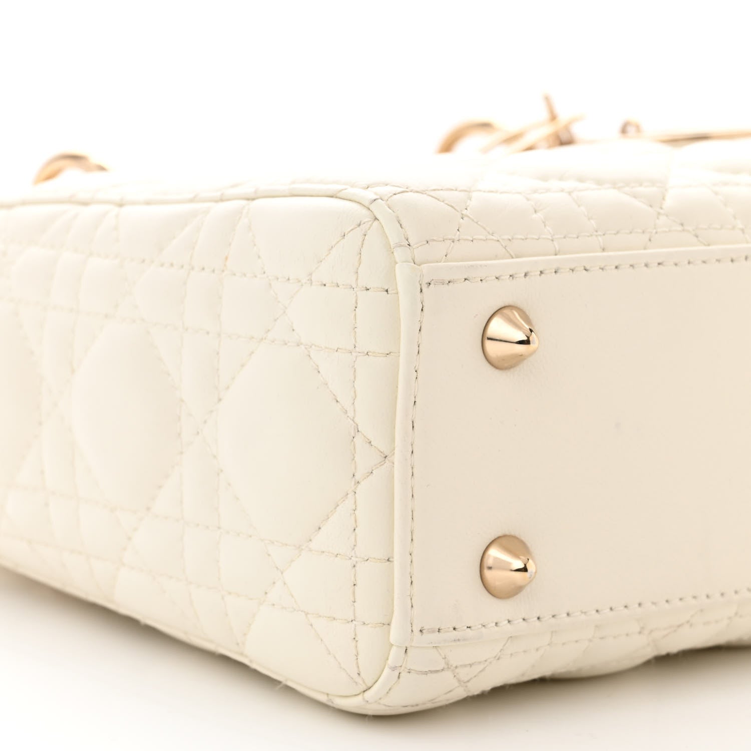 Christian Dior Lambskin Cannage Small My ABCDior Lady Dior White 9 of 11