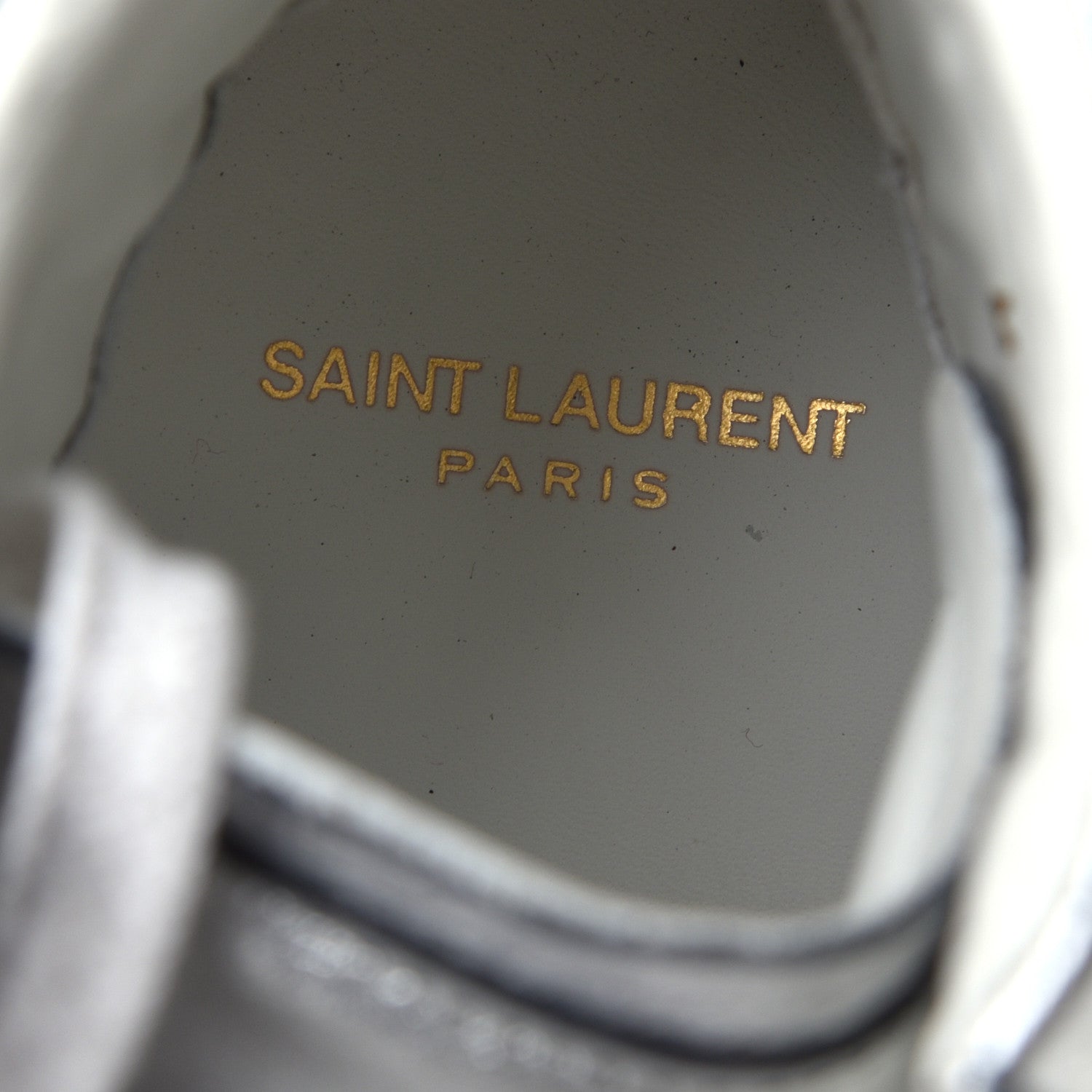 Saint Laurent Metallic Calfskin Perforated Court Classic SL/10H High Top Sneakers 39 Silver 7 of 10