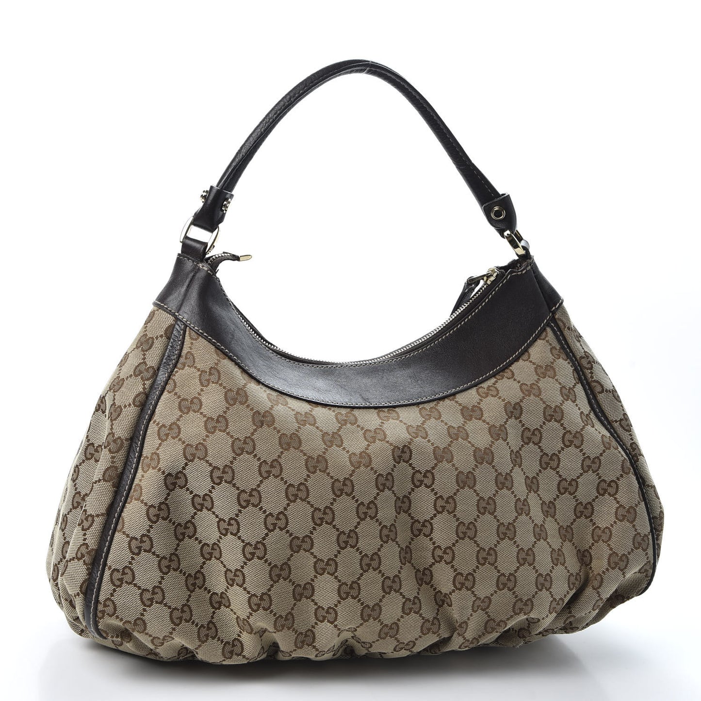 Monogram Large D Gold Hobo Dark Brown