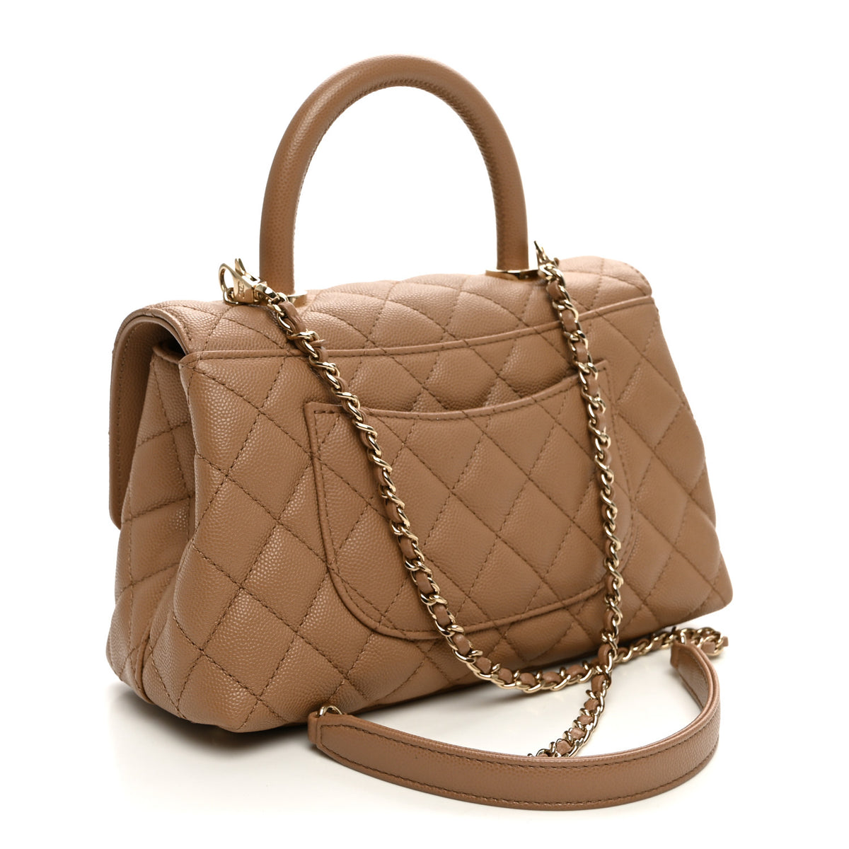 Chanel Caviar Quilted Mini Coco Handle Flap Beige 3 of 11