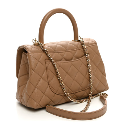 Chanel Caviar Quilted Mini Coco Handle Flap Beige 3 of 11