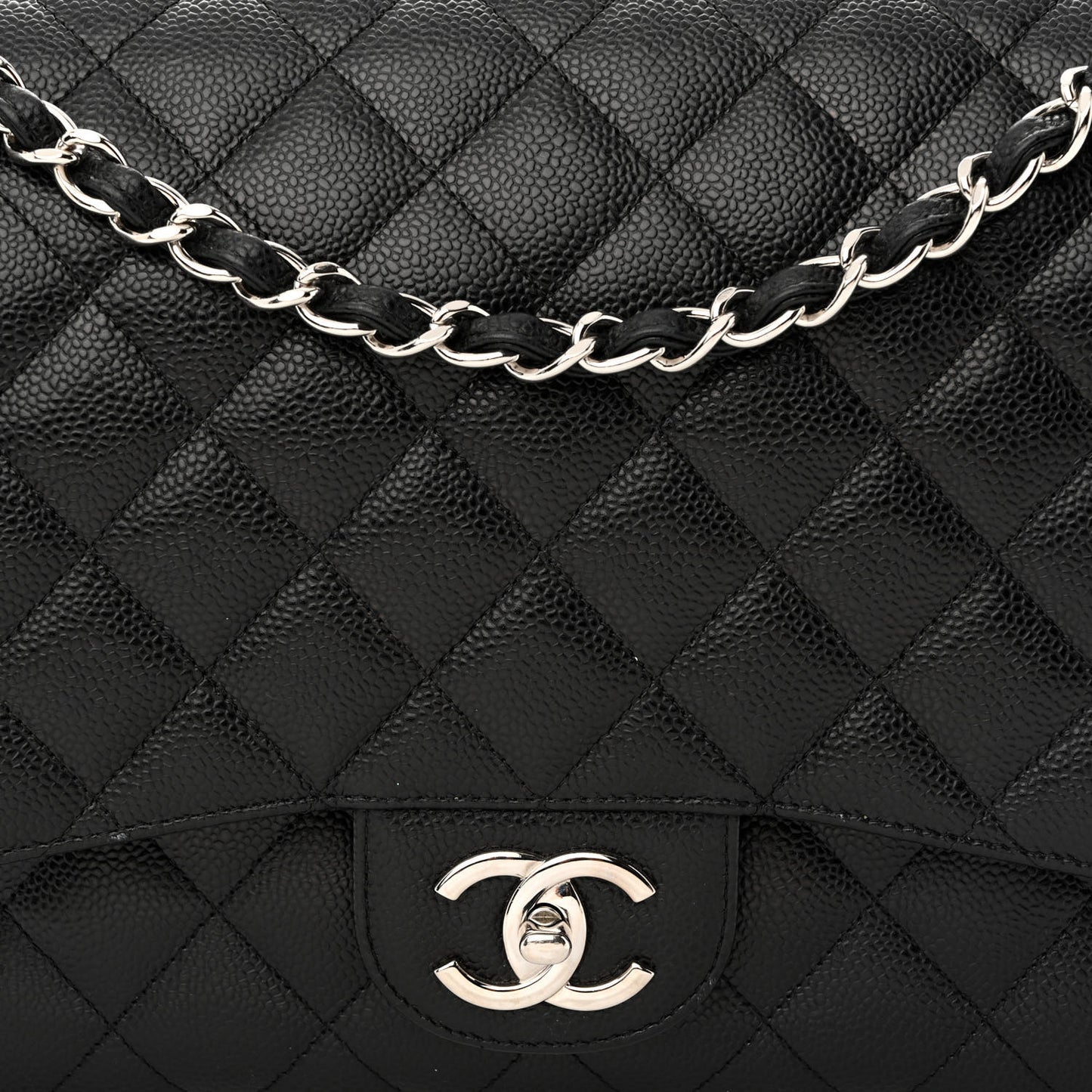 Caviar Quilted Maxi Double Flap Black