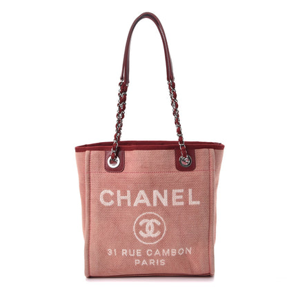 Chanel Canvas Mini Deauville Tote Red 1 of 10