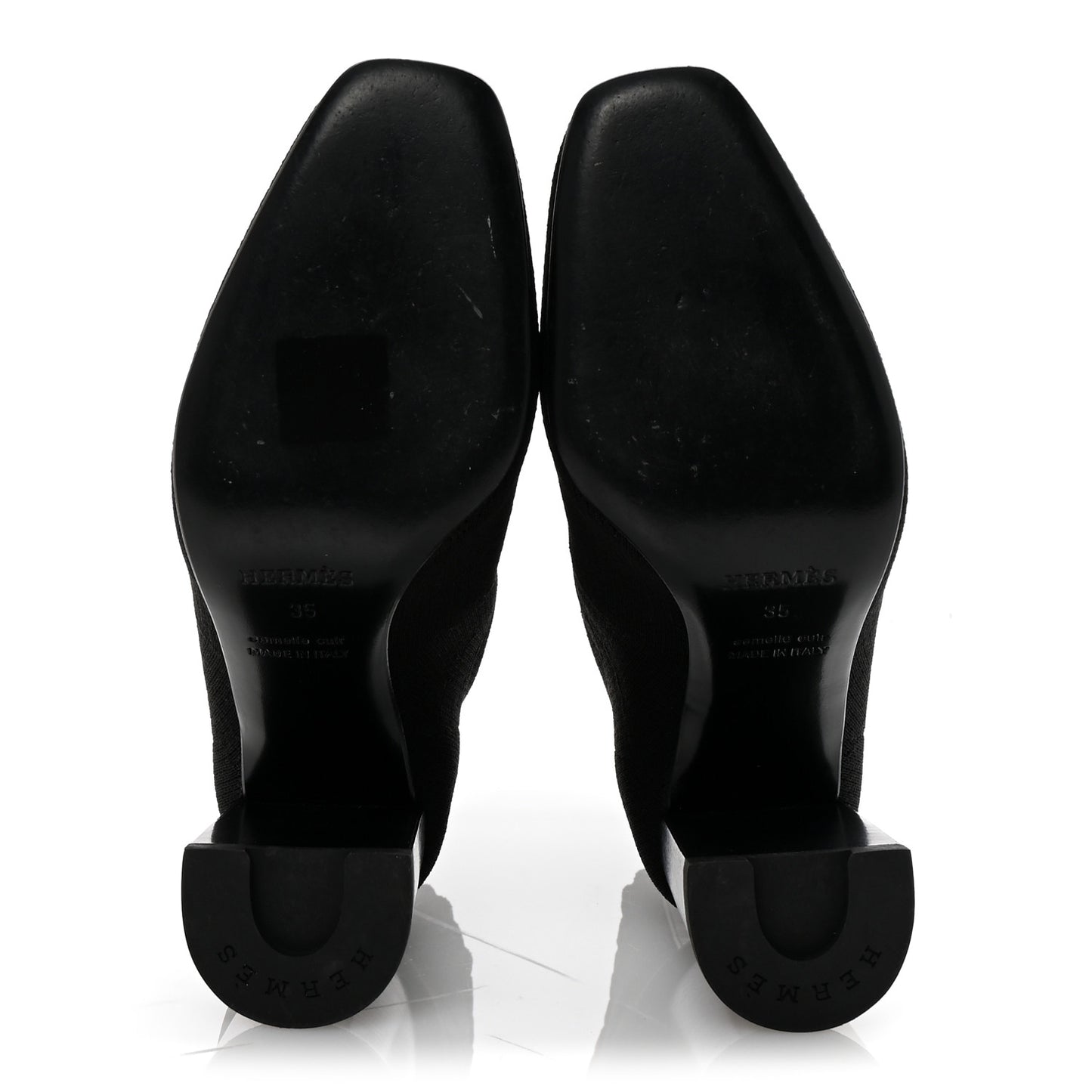 Knit Calfskin Volver 90 Ankle Boots 35 Black